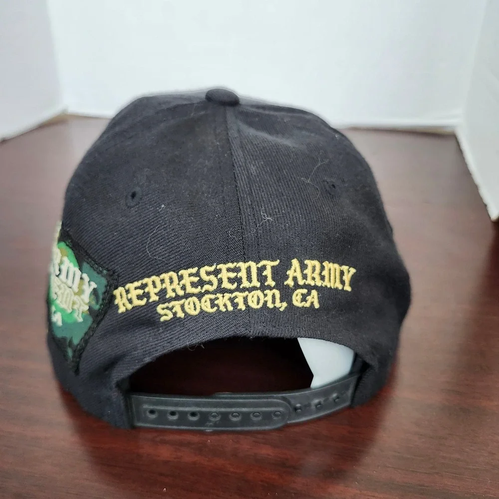 Nick Diaz 209 Army Represent Stockton CA Snapback Hat Yupoong Black MMA UFC Cap
